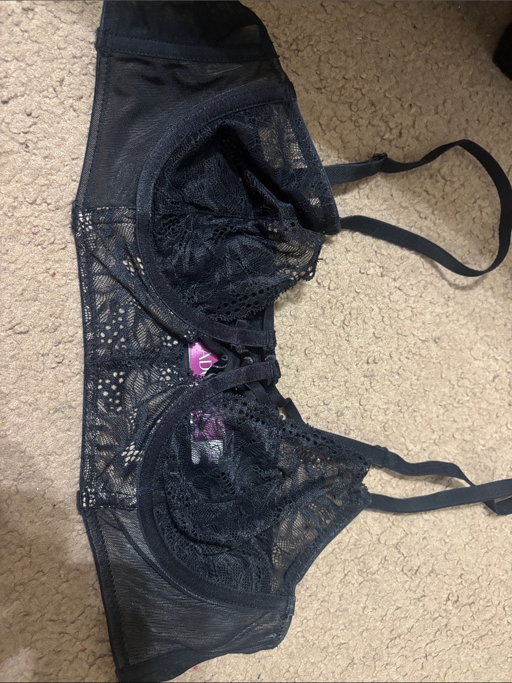Adore Me Black Sheer Lace Unlined Bra